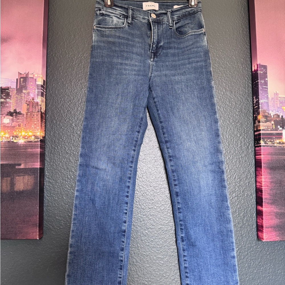 Frame Denim Classic Blue Straight Leg Jeans
